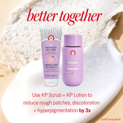 First Aid Beauty KP Bump Eraser peach scent label inviting spa-like experience