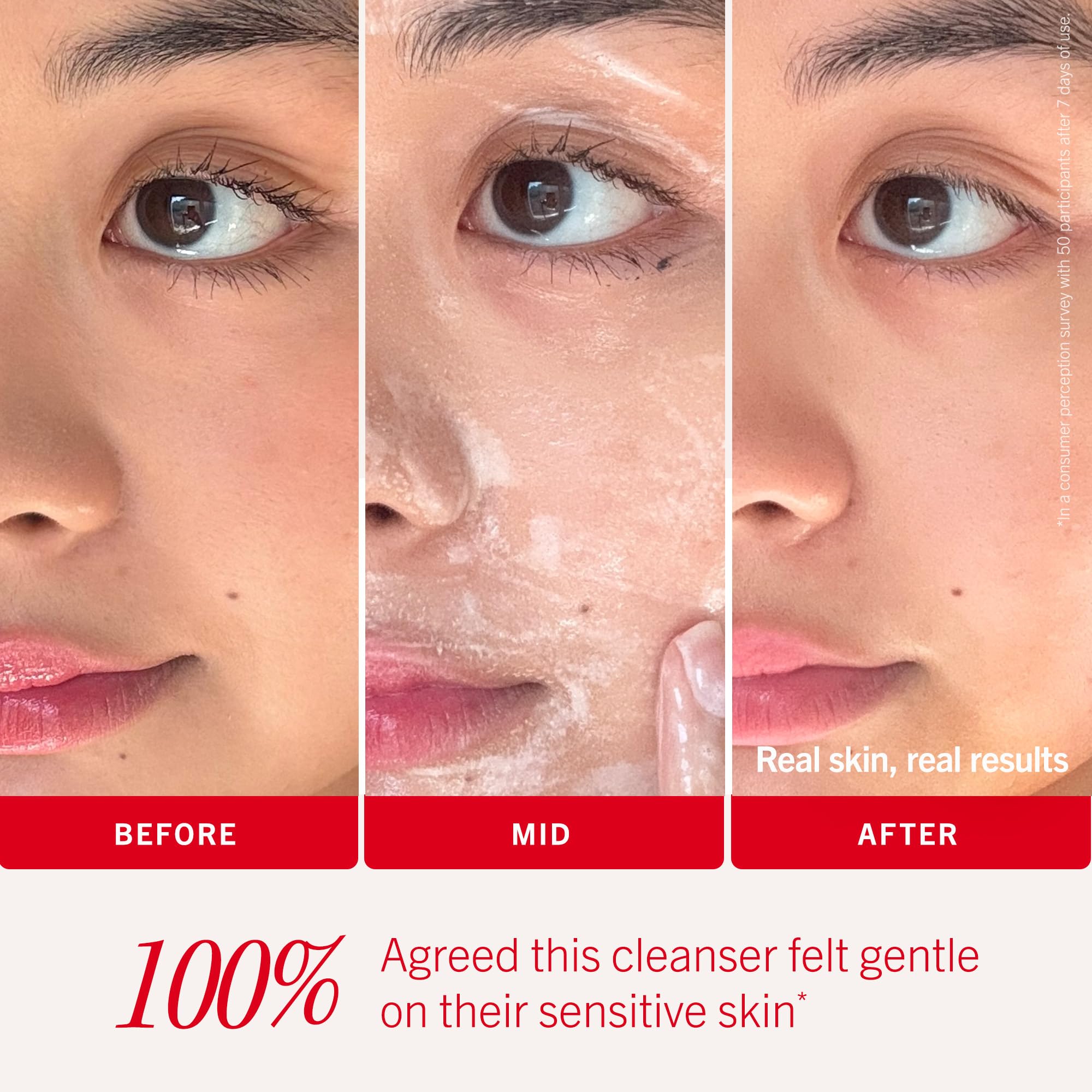 First Aid Beauty Ultra Gentle Cream-to-Foam Cleanser close-up on colloidal oatmeal ingredients