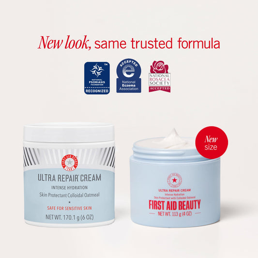 Close-up of Ultra Repair Cream texture indicating quick absorption and non-greasy feel.