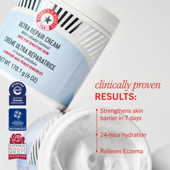 First Aid Beauty Ultra Repair texture swatch highlighting silky finish and quick absorption