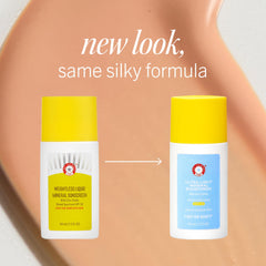 Close-up of texture and tint blending for a satin finish with First Aid Beauty sunscreen.