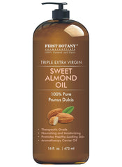 First Botany Almond Oil pump bottle for facial skincare and skin nourishment.