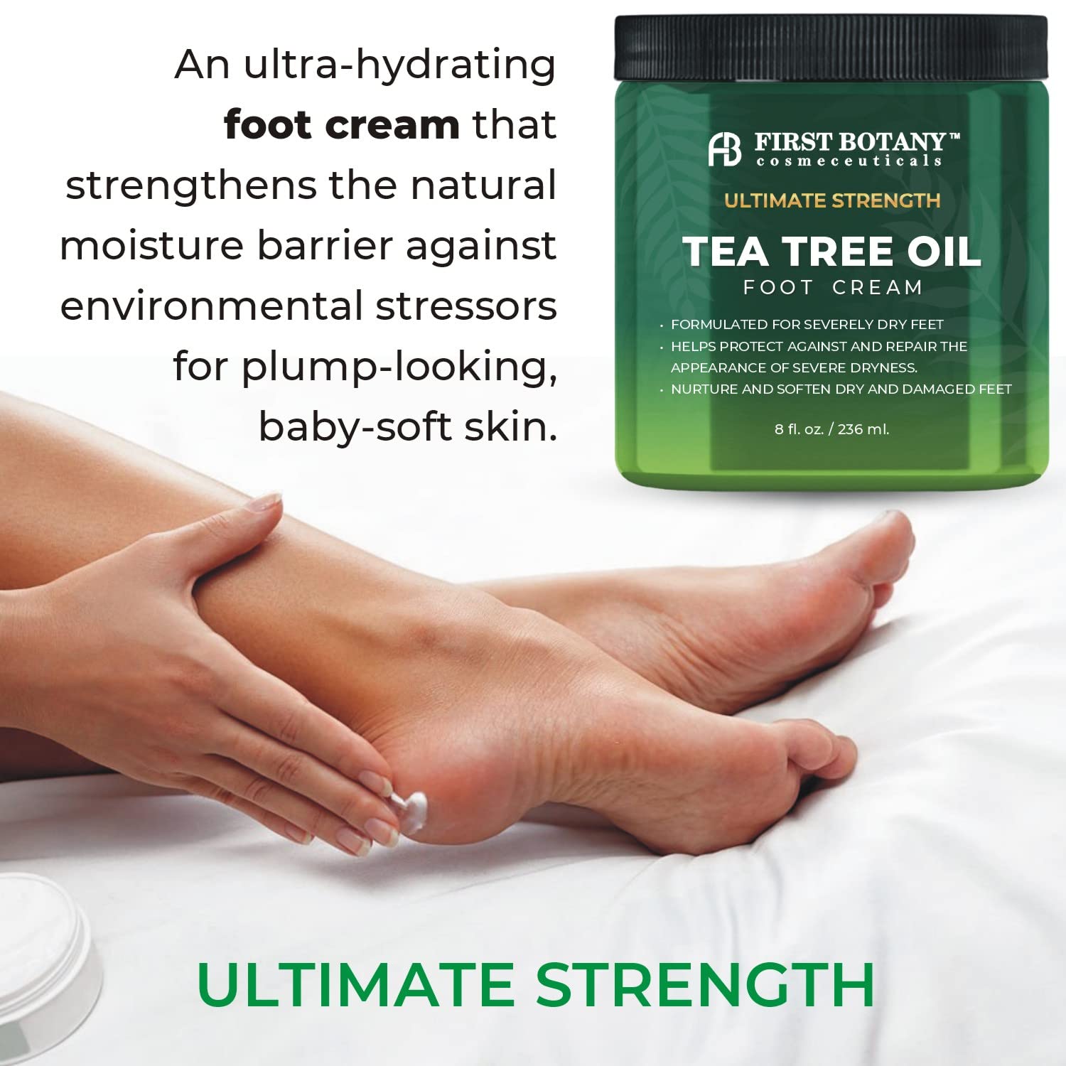 Aloe and spearmint infusion visible in cream for refreshing feet