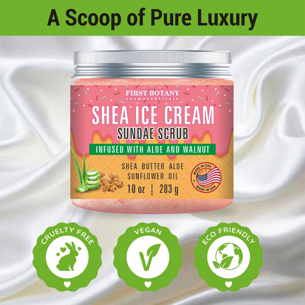 First Botany Body Scrub with aloe and glycerin hydrates while exfoliating.