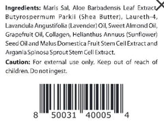 First Botany Body Scrub packaging box communicates natural ingredients and lavender fragrance