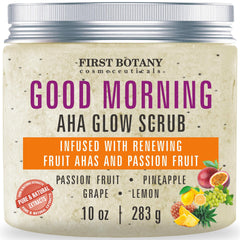 First Botany Body Scrub packaging with passion fruit aroma promotes a refreshing exfoliation routine.