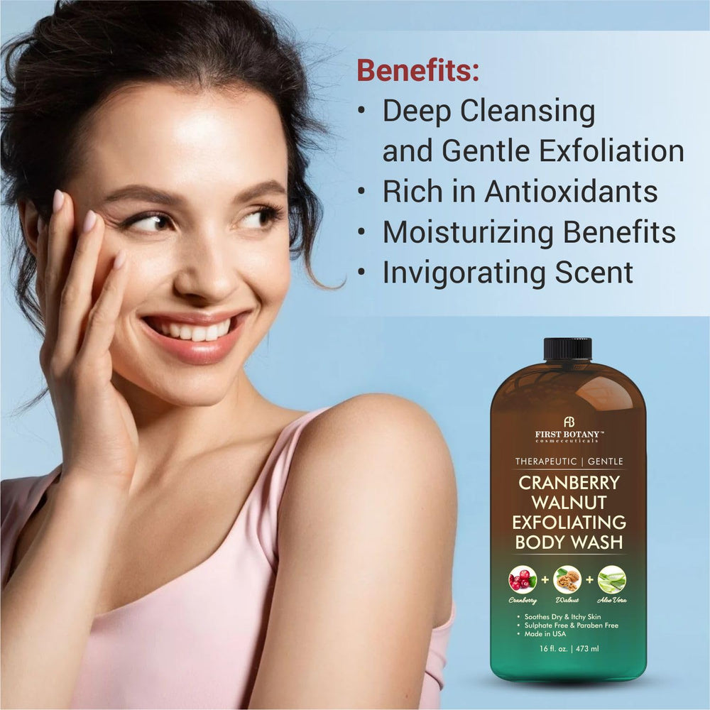 First Botany close-up of body wash on skin for daily care and freshness
