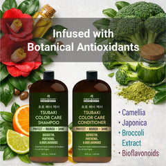 First Botany Color Care Conditioner closeup reveals gloss and frizz control.