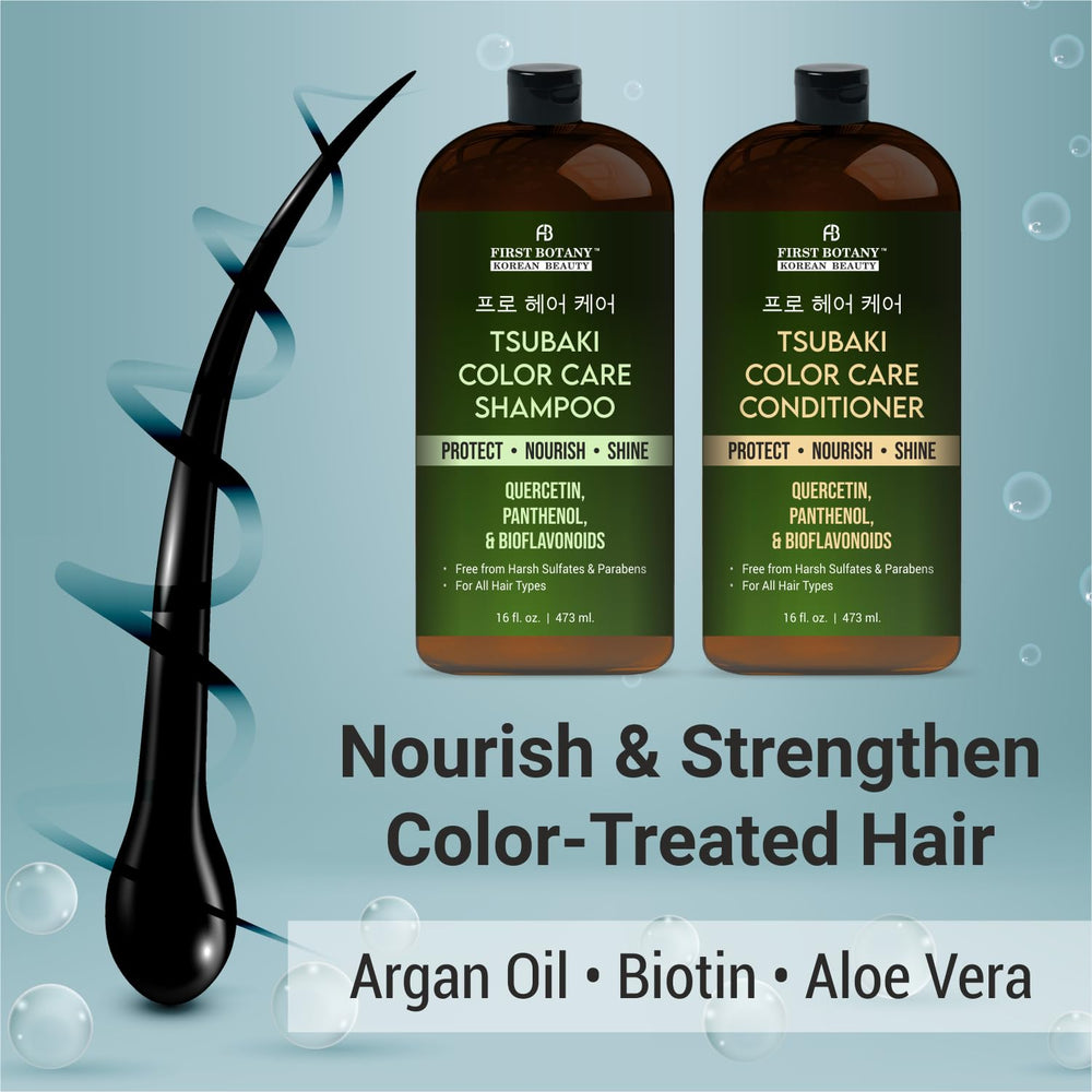 First Botany Color Care ingredients quercetin illustration emphasizes color protection and nourishment.