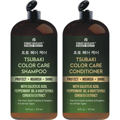 First Botany Color Care Shampoo bottle showcases color protection for vibrant hair.