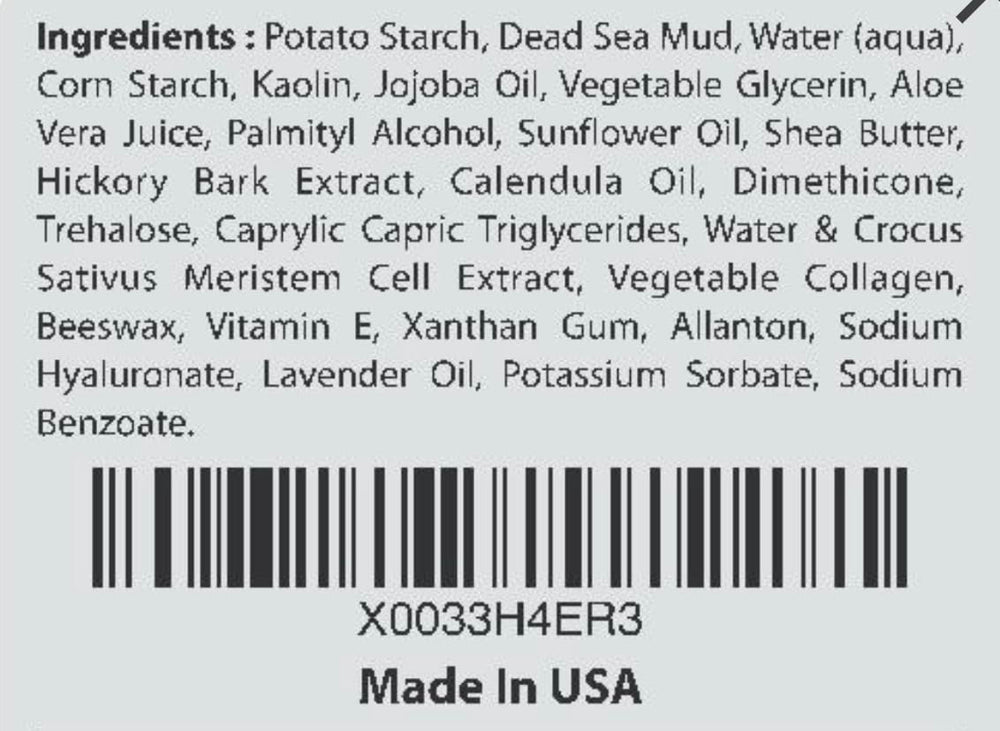 US packaging of First Botany Dead Sea Mud Mask on shelf for display.