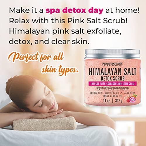 First Botany Himalayan Salt Body Scrub texture closeup highlights pink crystals for nourishment