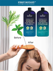 First Botany peppermint rosemary conditioner bottle nourishes and detangles hair