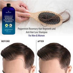 First Botany Peppermint Rosemary Shampoo hair closeup showing volume and shine