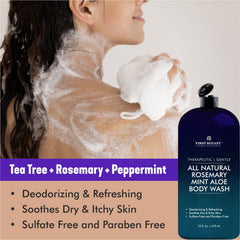 First Botany Rosemary Mint gel texture for rich, gentle cleansing