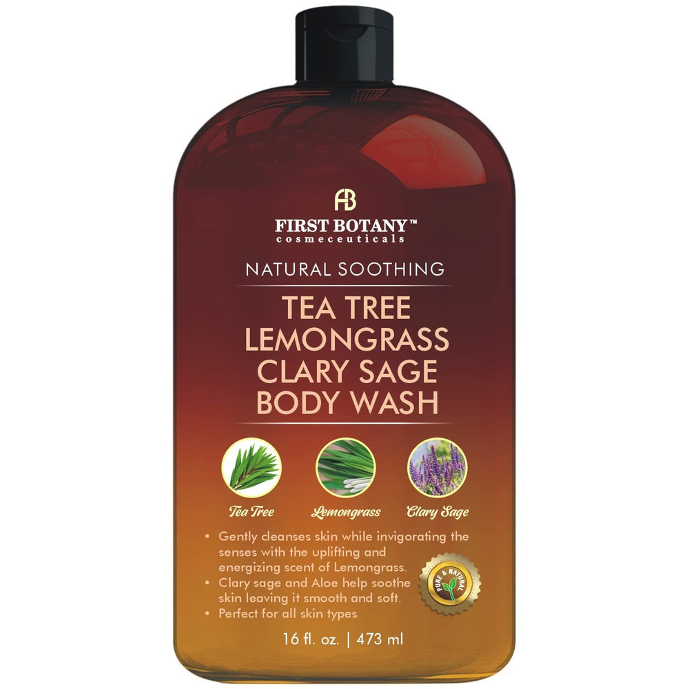 First Botany Tea Tree bottle pour for a refreshing post-workout clean.