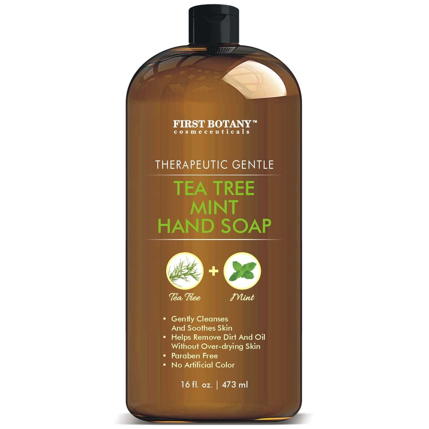 First Botany Tea Tree Mint Hand Soap bottle front for gentle cleansing.