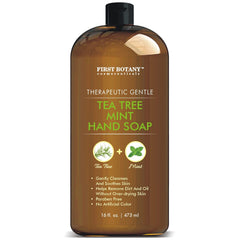 First Botany Tea Tree Mint Hand Soap bottle front for gentle cleansing.