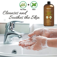 First Botany Tea Tree Mint Hand Soap pump dispensing for daily cleansing.