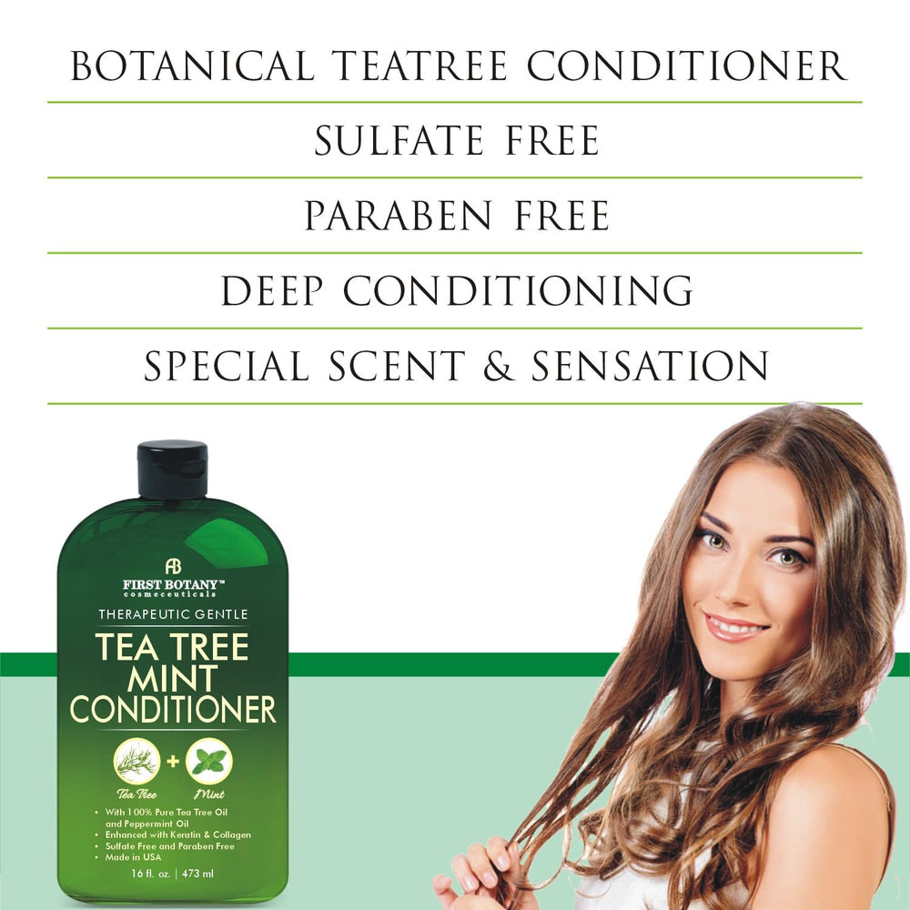 First Botany Tea Tree Oil Conditioner on wet hair after application for shine and smoothness