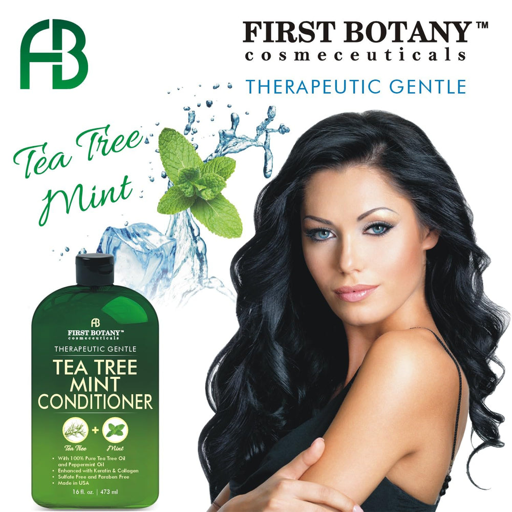 First Botany Tea Tree Oil Conditioner scalp massage helps distribute conditioner evenly and soothe dryness