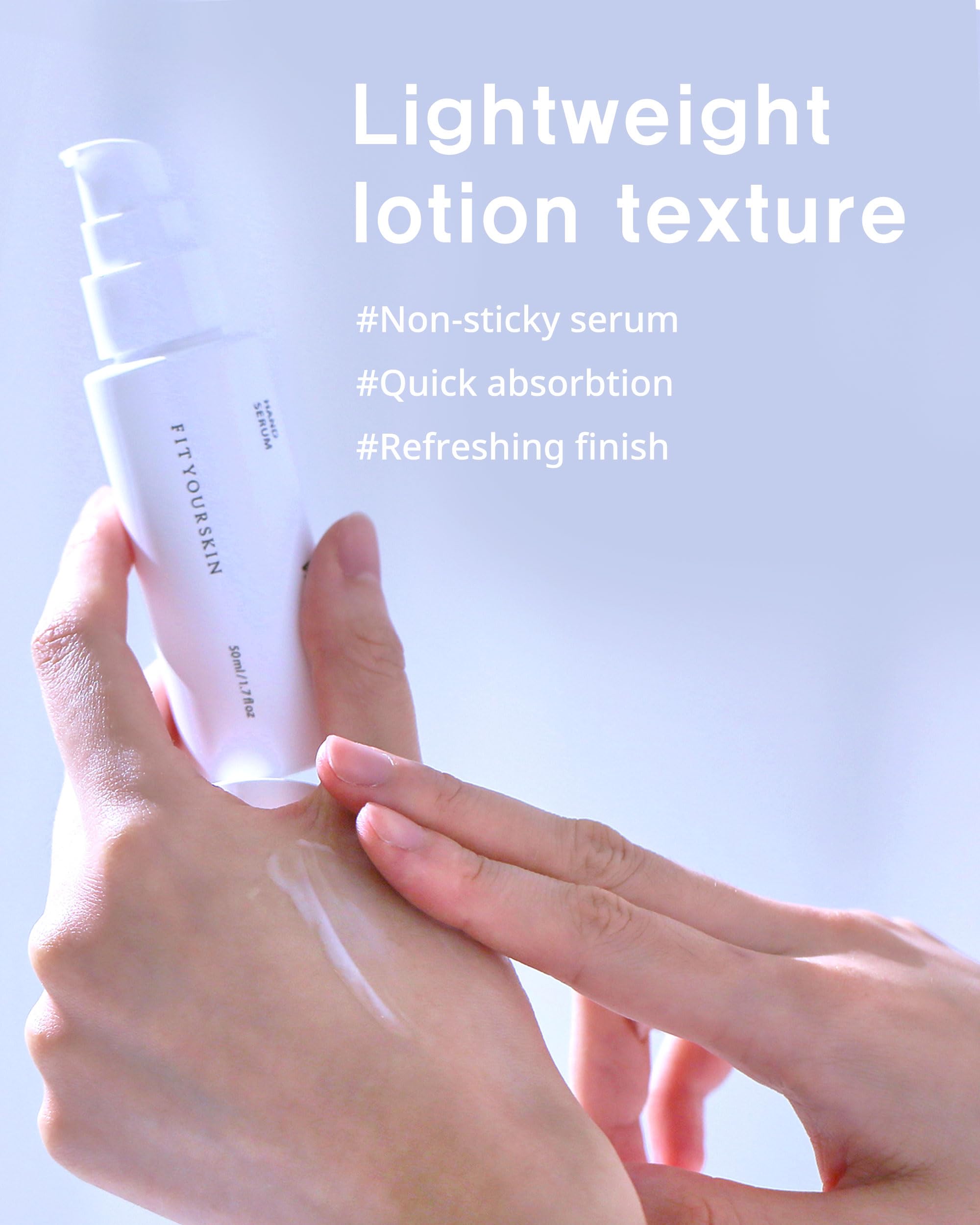 HAND applying FIT YOUR SKIN Petal Lily Serum with silky texture