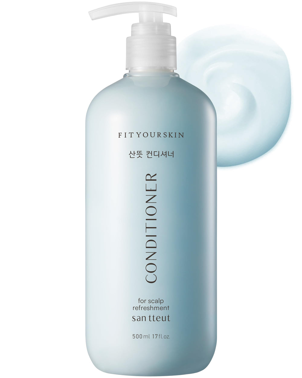 FIT YOUR SKIN SAN TTEUT cooling scalp conditioner bottle pour delivers instant cooling and oil control.