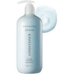 FIT YOUR SKIN SAN TTEUT cooling scalp conditioner bottle pour delivers instant cooling and oil control.
