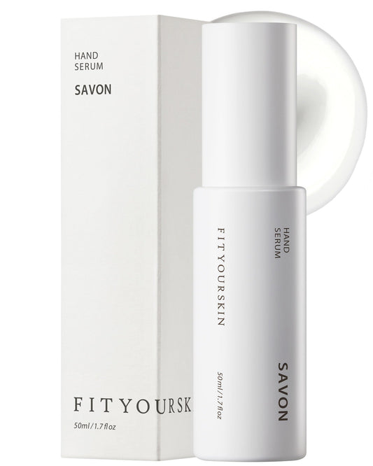 Fit Your Skin Savon hand serum bottle front promotes daily hydration.
