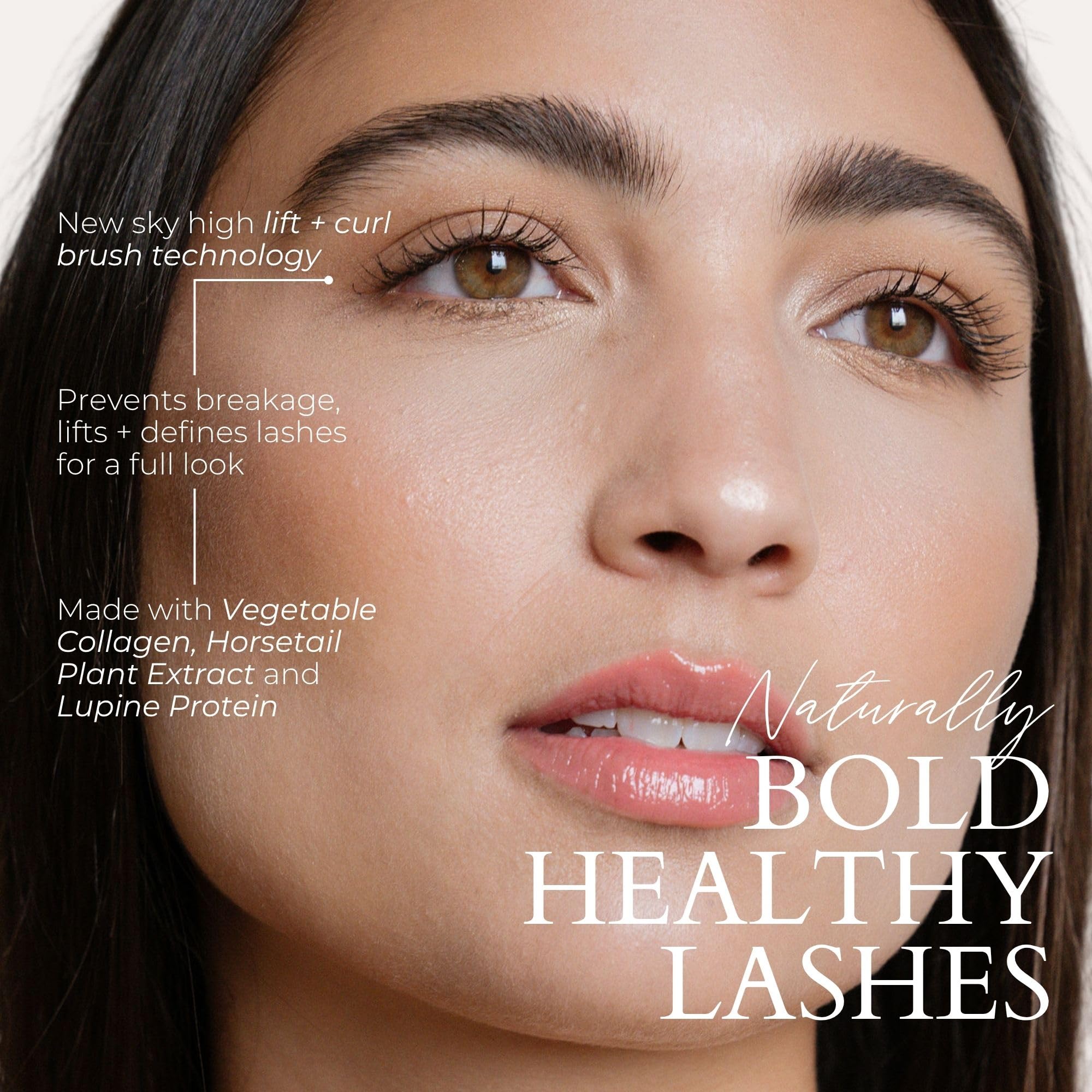 Fitglow Good Lash Mascara brush delivers lift and curl for defined lashes.