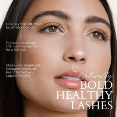 Fitglow Good Lash Mascara brush delivers lift and curl for defined lashes.
