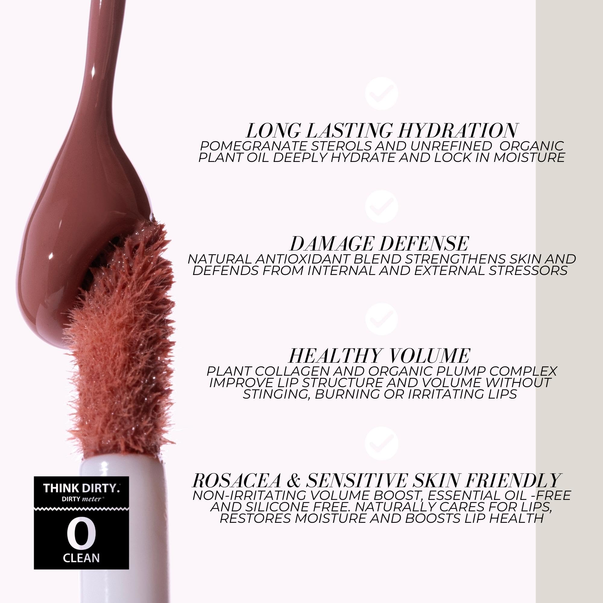 Swatch of FITGLOW Lip Colour Serum color on natural lips