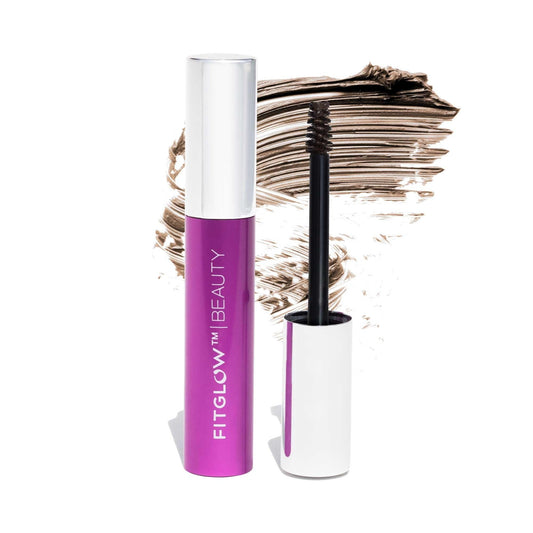 FITGLOW Brow Gel packaging shot showing vegan formula for daily use.