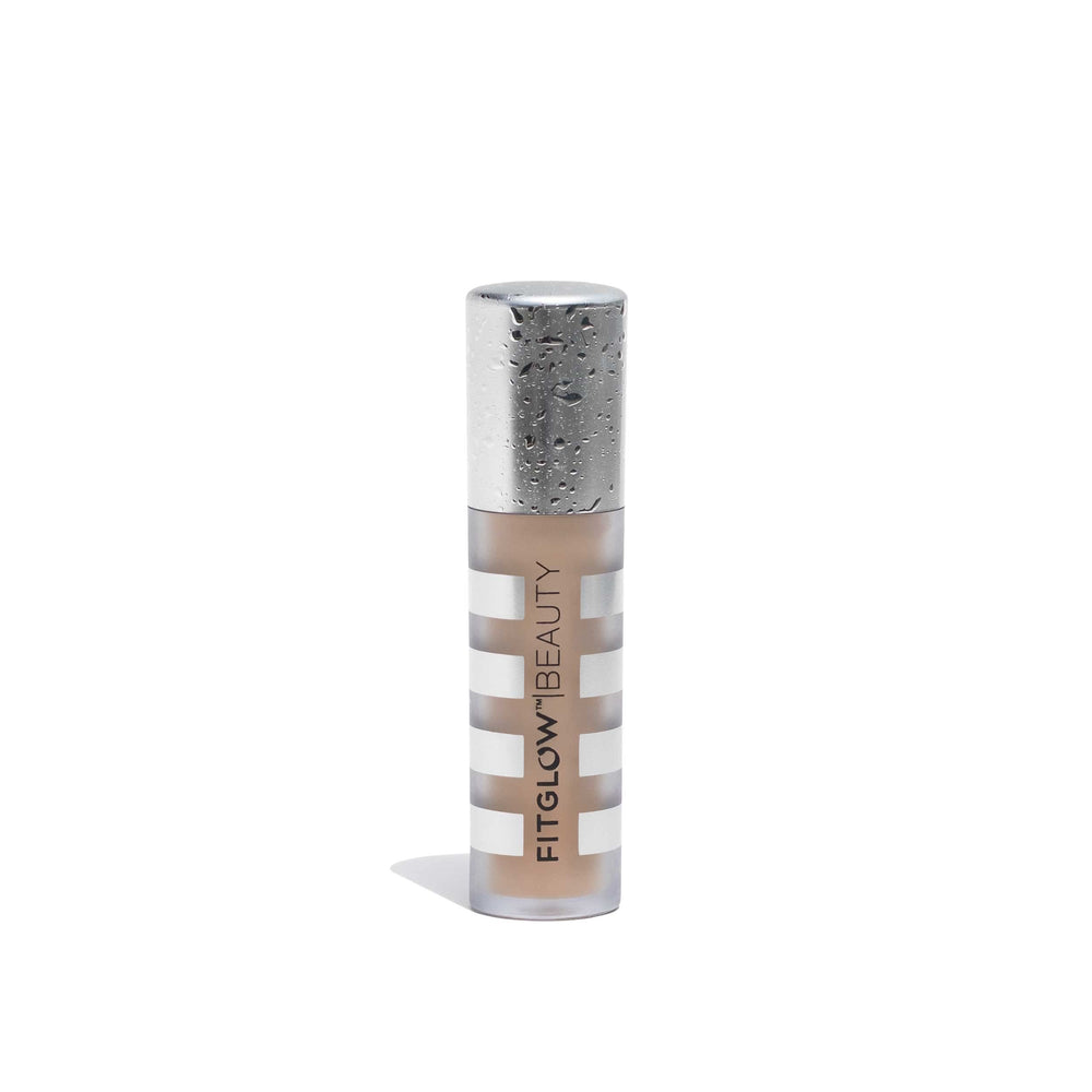 Fitglow Conceal+ bottle close-up highlighting full coverage and vegan formula.