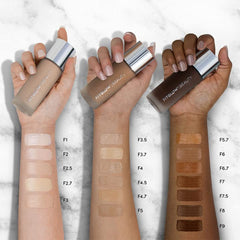 Fitglow Foundation+ blending on cheek for seamless natural finish