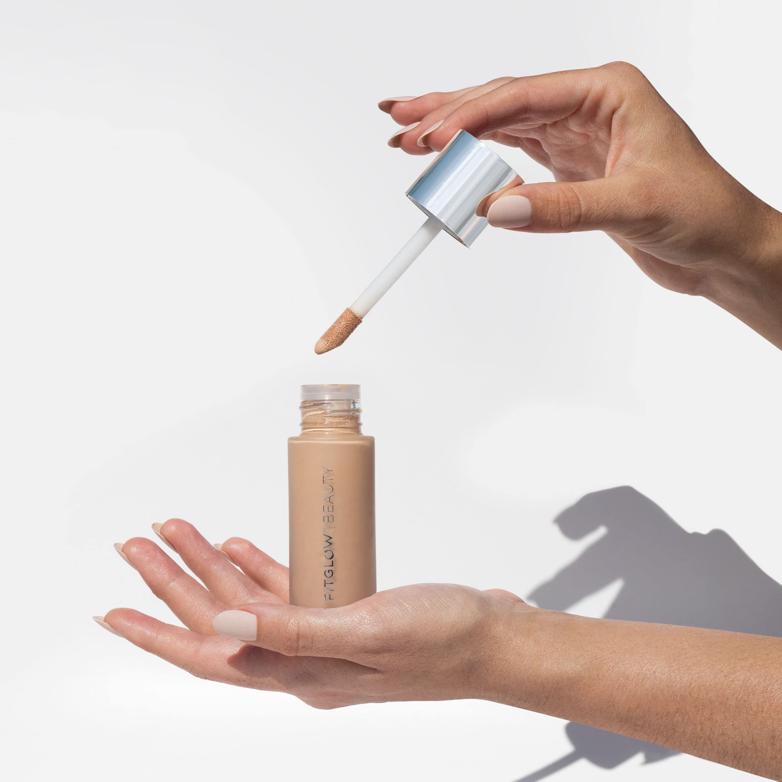 Fitglow Beauty Foundation+ shade F6.7 warm undertones on model