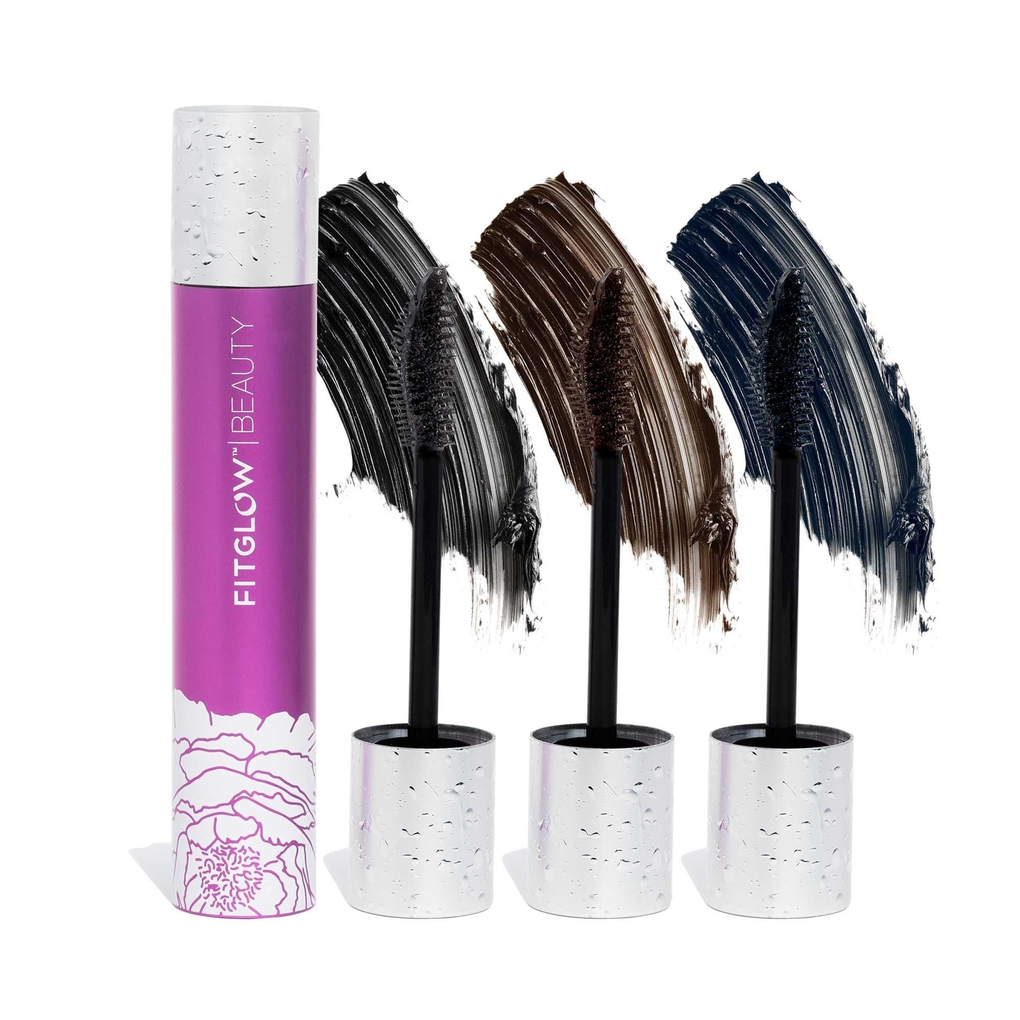 Fitglow Good Lash+ Mascara Trio packaging box highlighting vegan formula and gift-ready presentation
