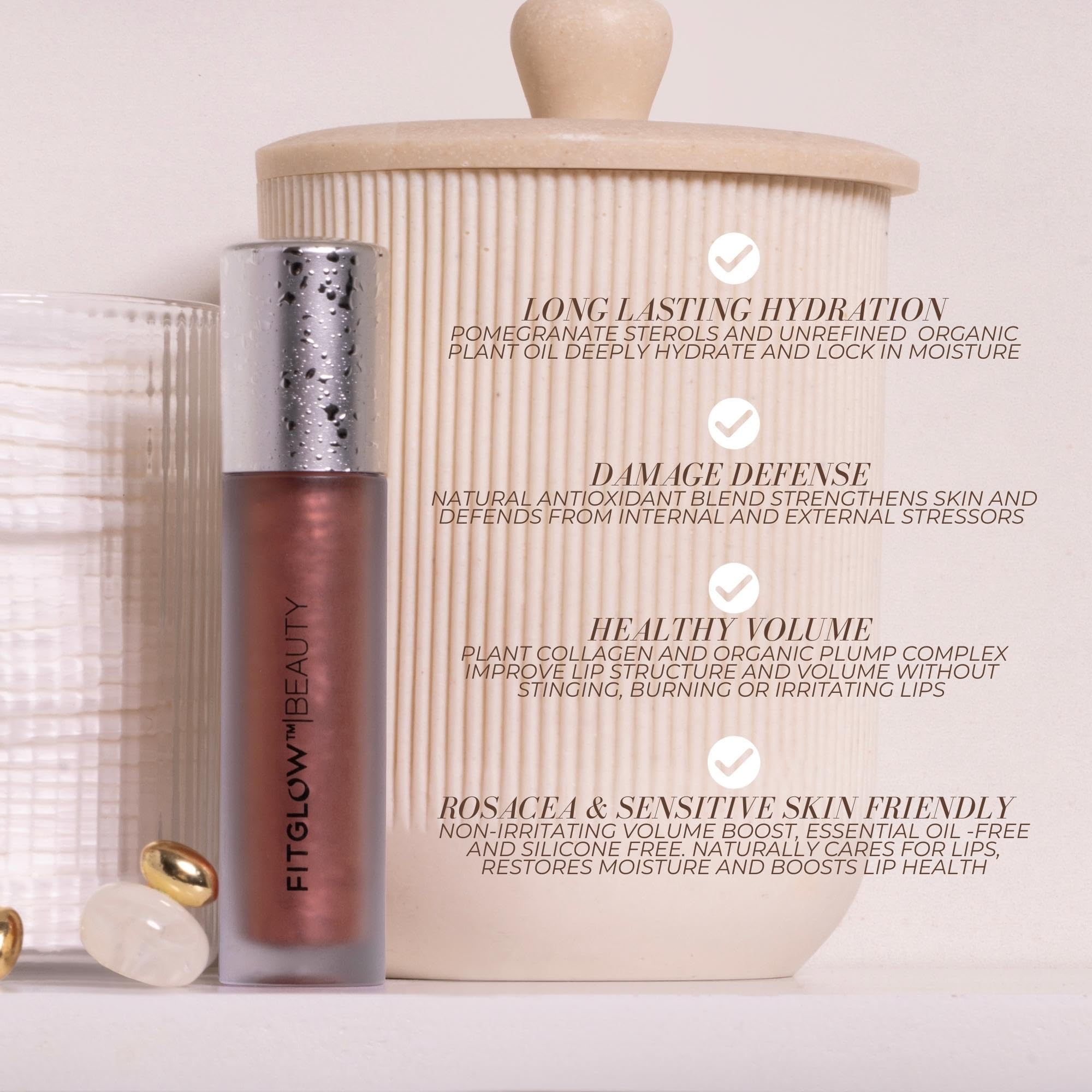 FITGLOW Plant-powered actives visual highlighting hydration and protection