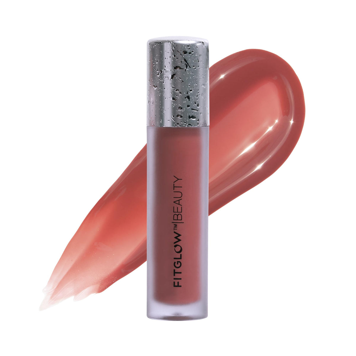 FITGLOW Lip Colour Serum Gospel Warm Berry bottle highlighting hydrating, naturally plumping benefits.