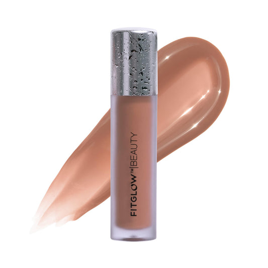 FITGLOW Lip Colour Serum hero shot highlighting hydrated lips with a glossy finish.