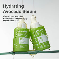 Close-up of avocado water texture highlighting juicy hydration for dewy skin