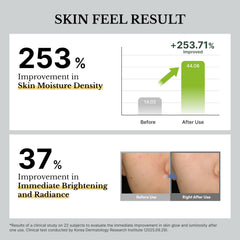 Hyaluronic acid booster image emphasizes plumper-looking skin with moisture lock