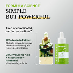 Serum dispenser pump demonstrates easy, fast absorption before moisturizer