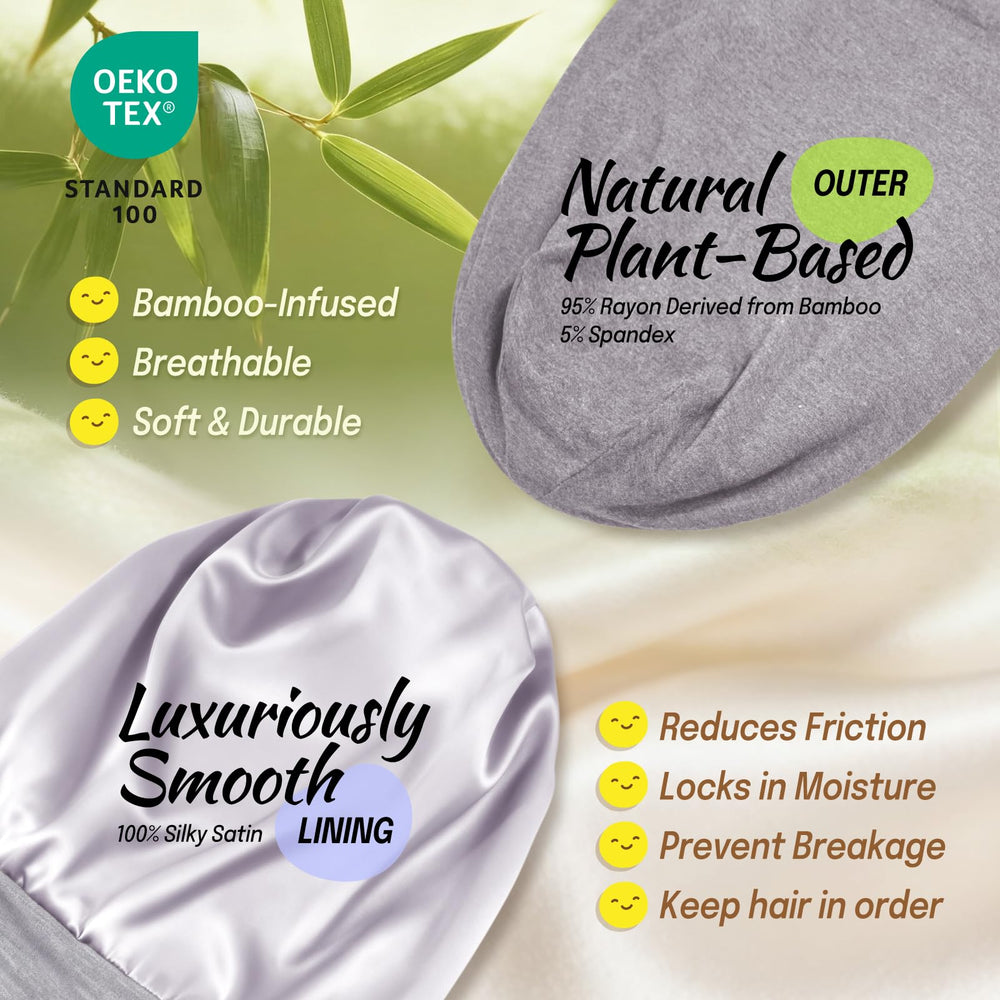 Fittia satin bonnet prevents frizz and preserves curls overnight