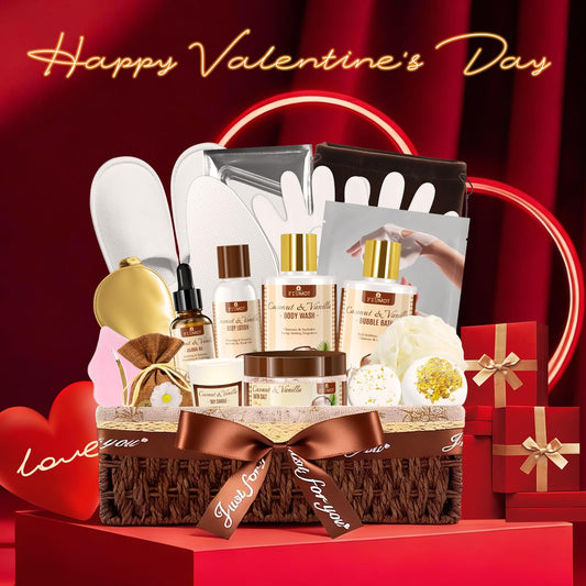 FIUMOT Valentines bath gift basket bubble bath with luxurious bubbles for a relaxing soak