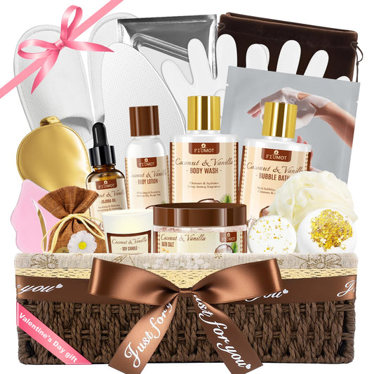 FIUMOT Valentines bath gift basket shower gel for refreshing cleansing and spa-like moments