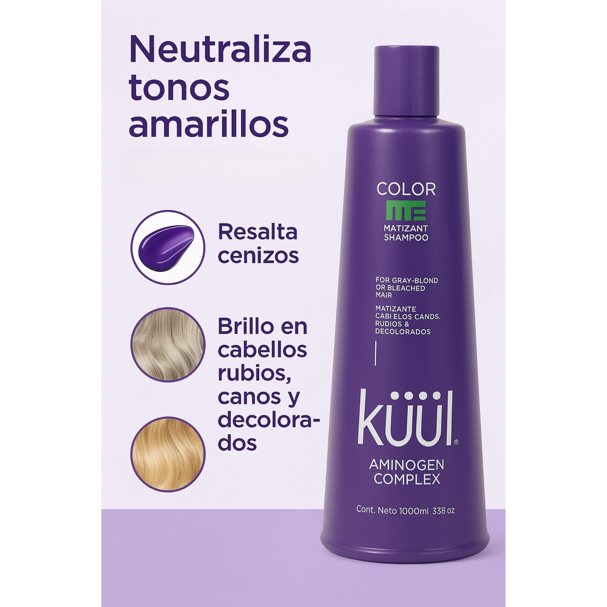 Five Brothers Kuuul Purple Shampoo cap display with 33.81 oz size for long-lasting maintenance.