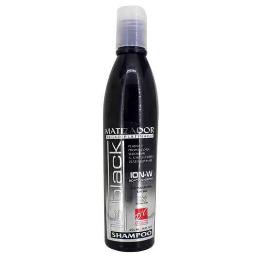 Five Brothers Le Black purple toning shampoo bottle counters brassiness in blondes.