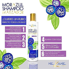 Five Brothers Nekane Azul shampoo lather close-up showing rich foam and violet toning action.