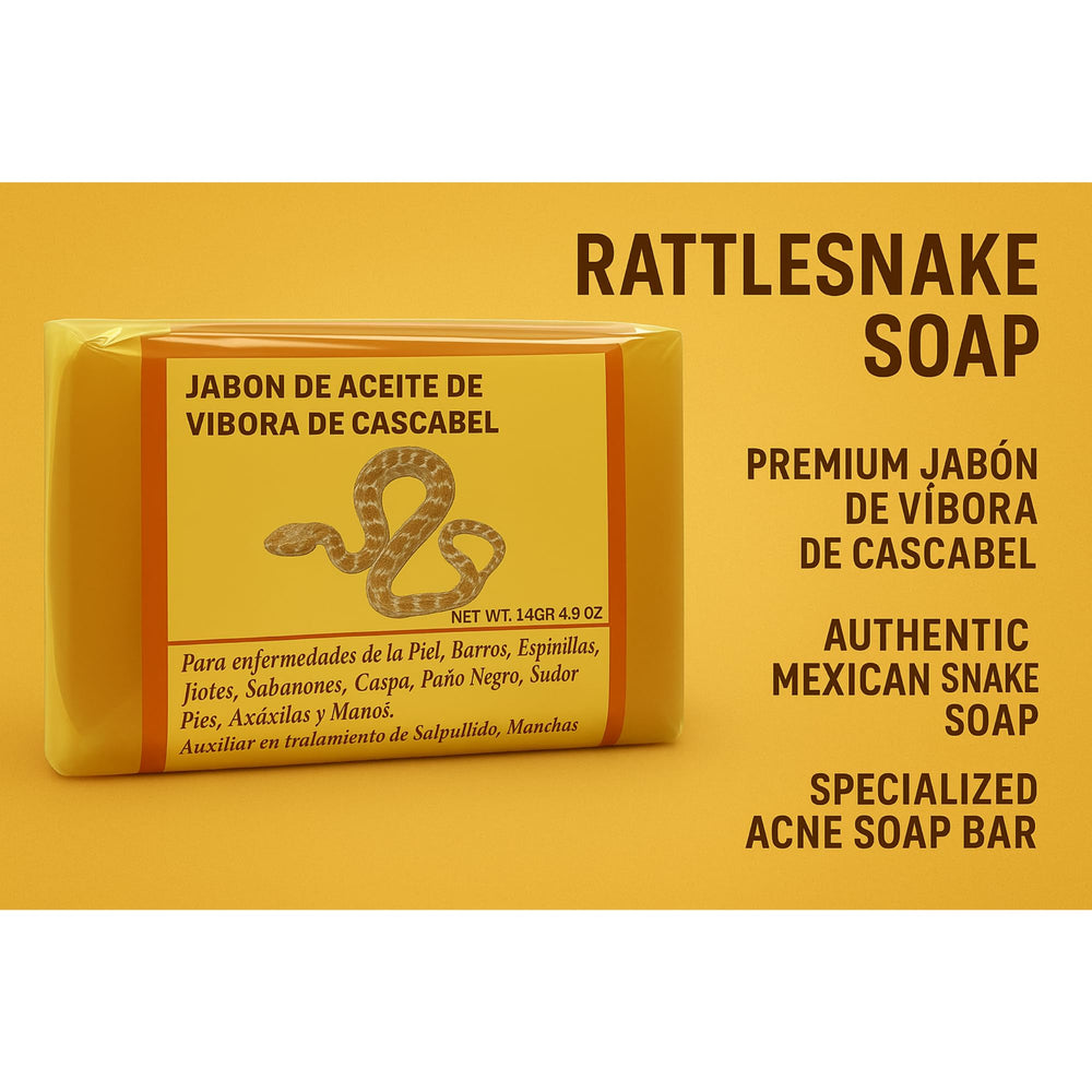 Five Brothers Rattlesnake Soap bar packaging on display for natural care